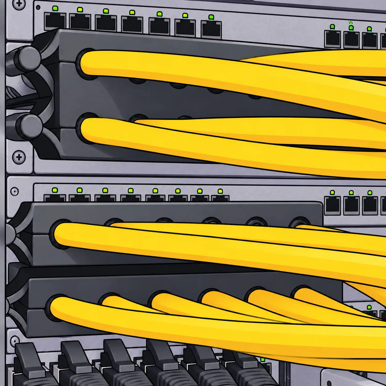 Network cables reconnected in their original port order