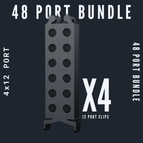 48 Port Bundle - 4 x Sergeant Clips (12 port) with Fibre Insert