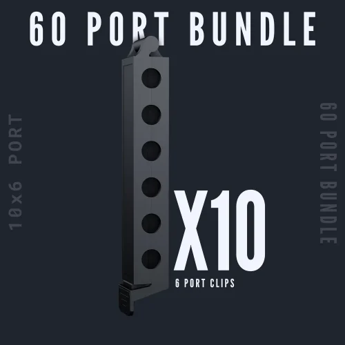 60 Port Bundle - 10 x Sergeant Clip (6 port) with Fibre Insert